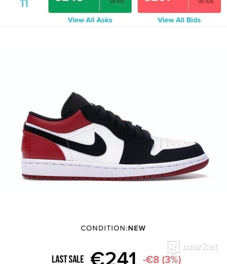 Nike Air Jordan 1 Low Black Toe