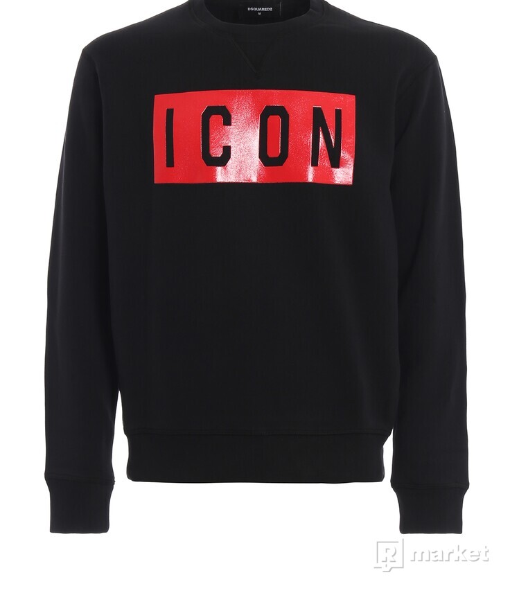 Icon rubberized print black sweatshirt
