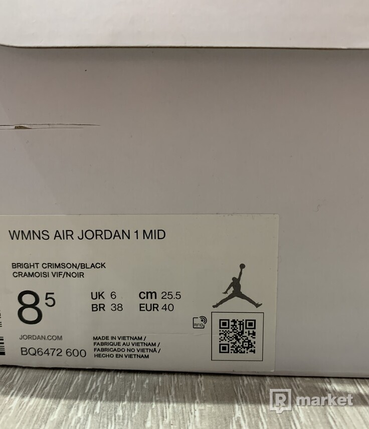 Air Jordan 1 Mid Hot Punch Black (W)