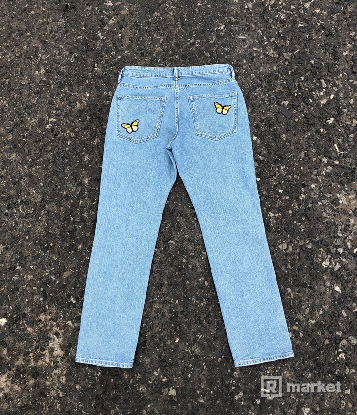Custom butterfly jeans