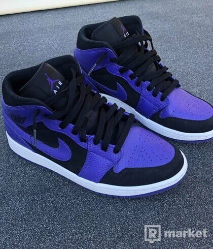 Nike Air Jordan 1 Mid Purple/ Black Dark Concord