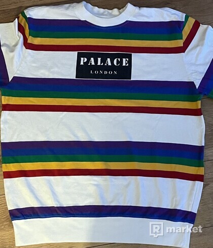 Palace Rainbow Stripe Longsleeve white