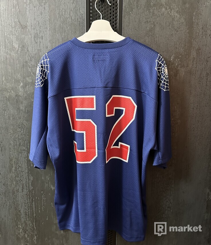 Supreme spiderweb football jersey navy L, M