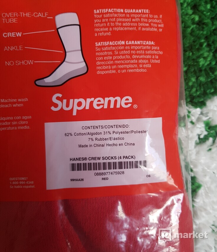 Supreme Socks red