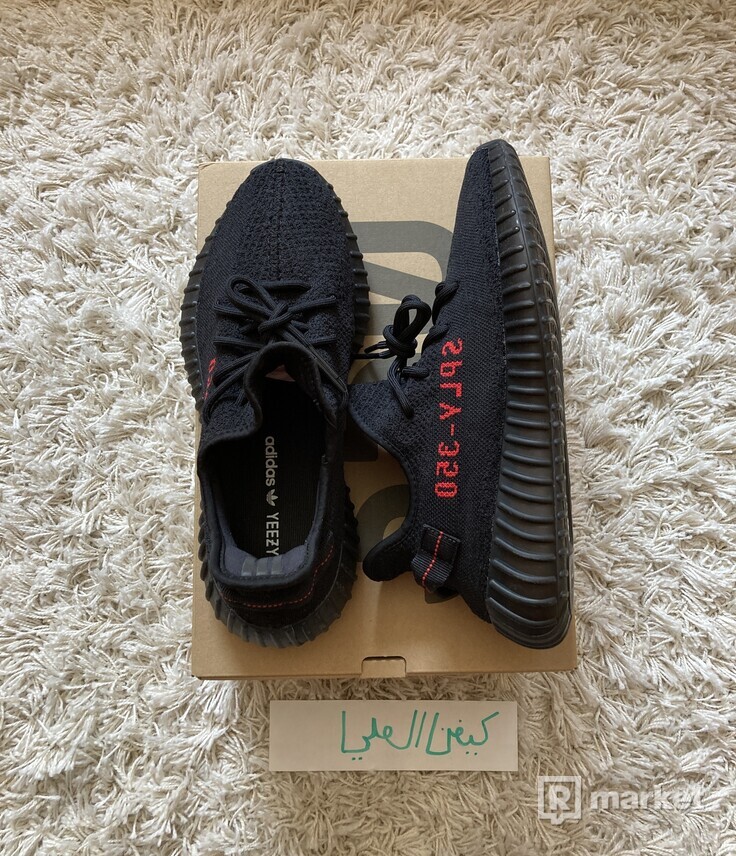 YEEZY Bred Black/Red by Kanye West / Size 45 1/3
