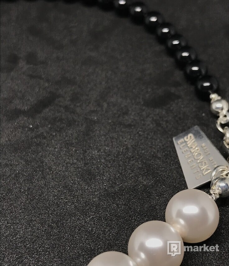 Swarovski half split pearl necklace