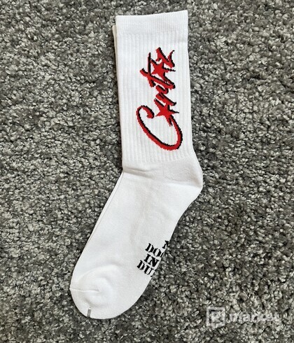 Corteiz White n Red Allstarz Socks