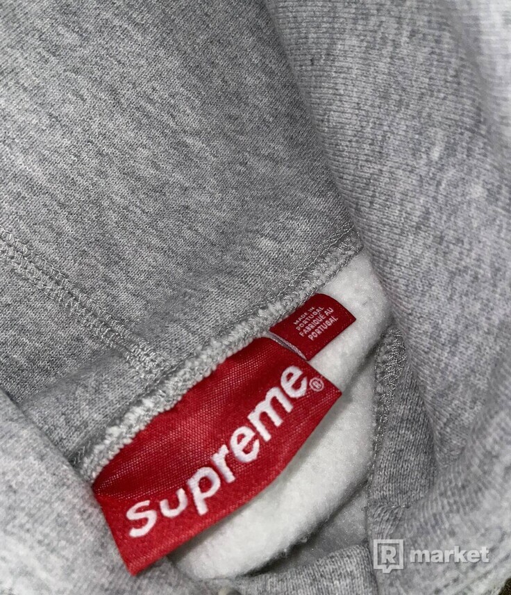 Supreme varsity hoodie grey