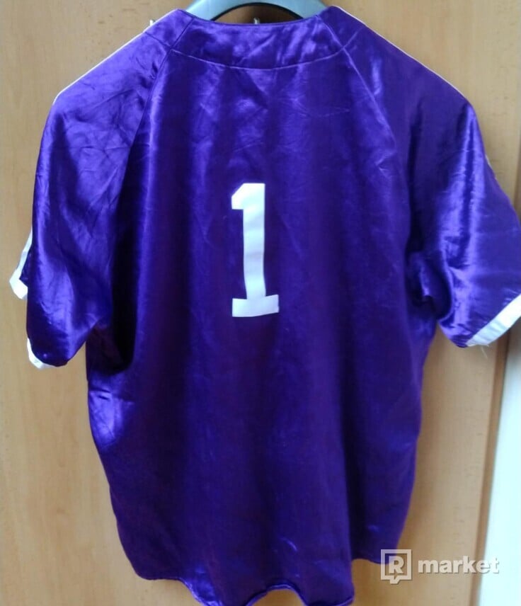 Supreme Satin Baseball Jersey SS17 XL Purple