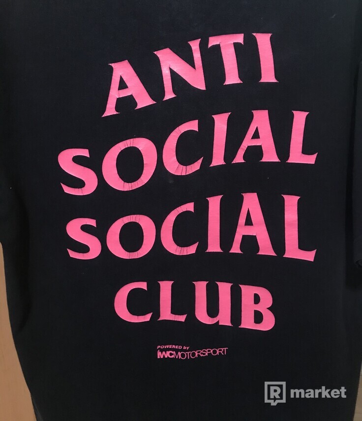 Anti social social club pink car black tee