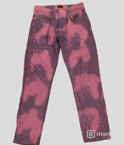 Bleached  Pink  dyed jeans