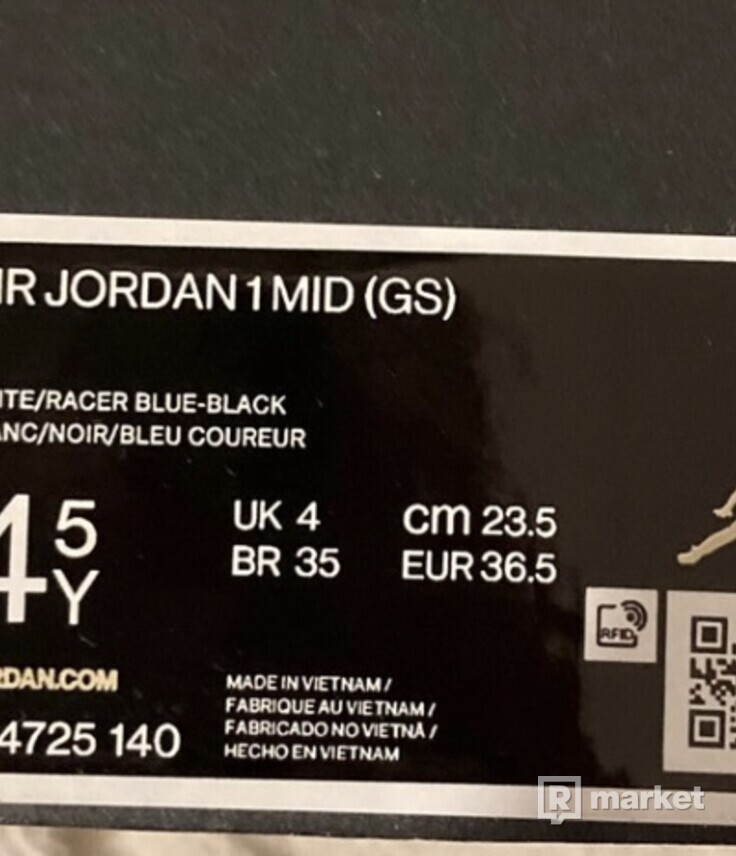 Air Jordan 1 mid white/racer blue-black