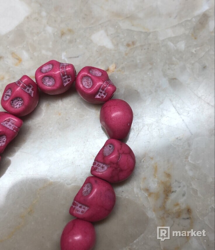 Pink skull bracelet