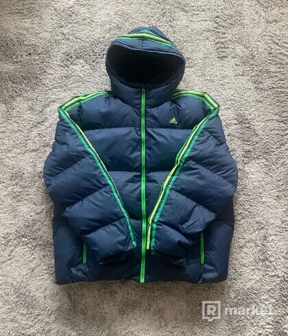 adidas Originals Pad Hooded Puffer Jacket Collegiate Blue/Green