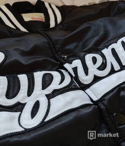Supreme Script Varsity Puffer Jacket
