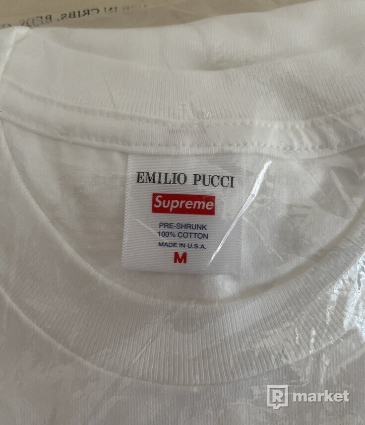 Supreme Emilio Pucci Box Logo Tee White/Blue - M