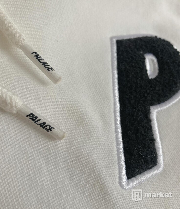 Palace tri chenille hoodie white