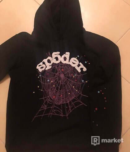 Sp5der black web hoodie