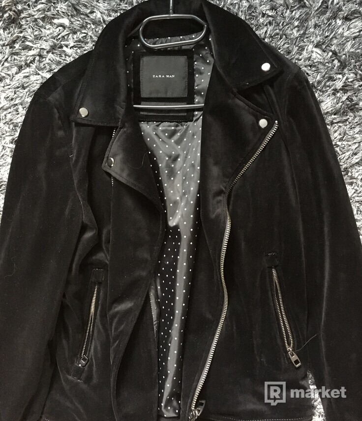 Zara velvet biker jacket