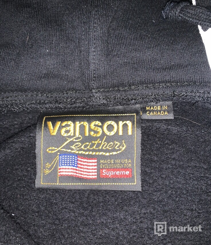 Supreme Vanson leather web hoodie