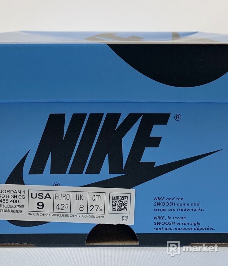 Nike Air Jordan 1 High Unc Toe 44.5