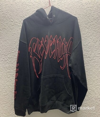 Revenge Black and Red Outline Hoodie