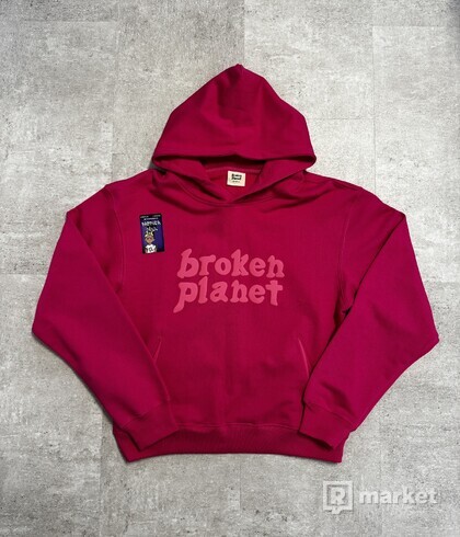 Broken Planet Hoodie - Fuchsia Pink