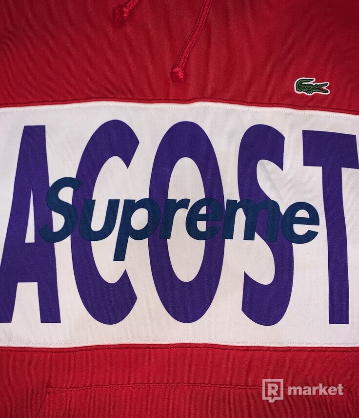 Supreme Lacoste Hoodie Red