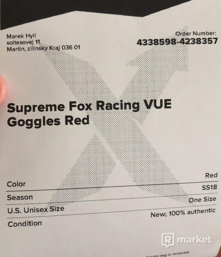 Predám Supreme x Fox VUE Racing Googles Red