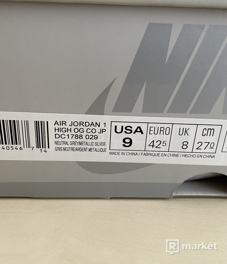Jordan 1 Retro High CO Japan Neutral Grey (2020) - US9