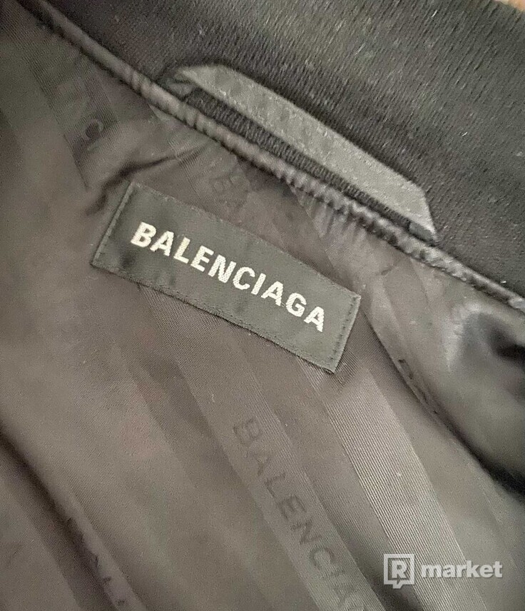 Balenciaga Oversized Emboidered Satin Bomber Jacket