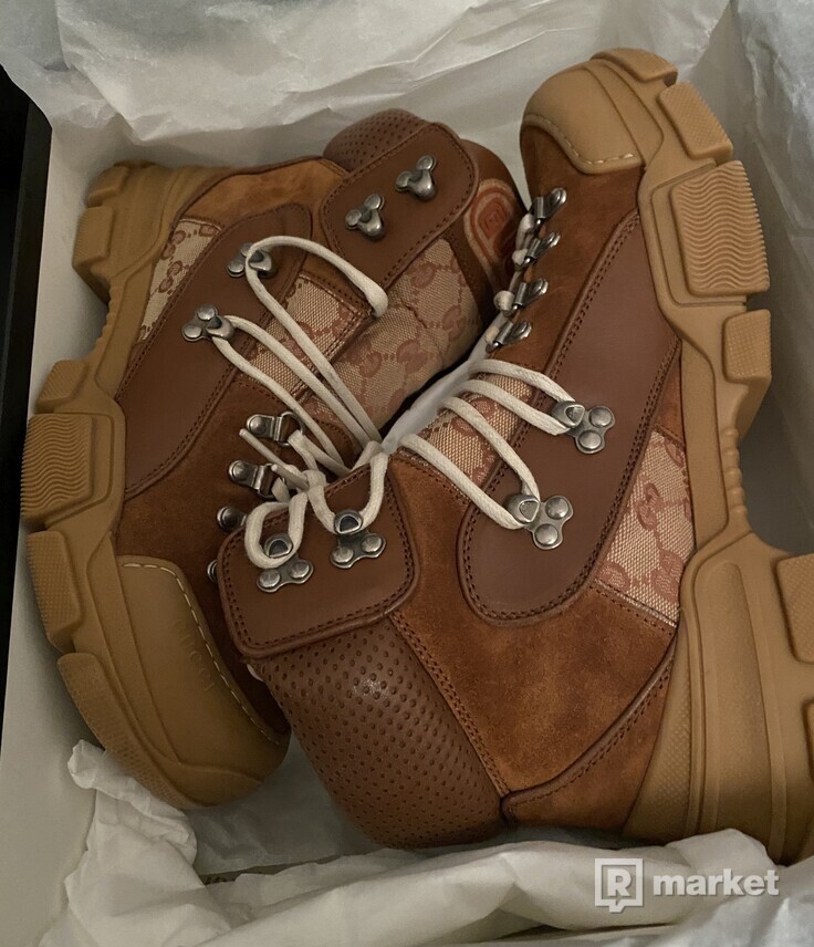 Gucci leather treking boots