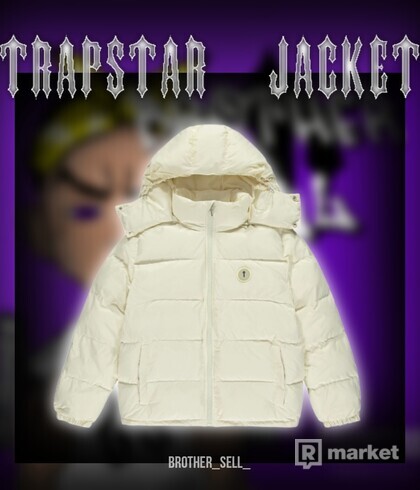 Trapstar Irongate Detachable Hooded Puffer Jacket Cream White