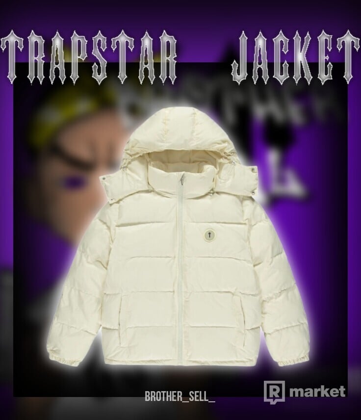 Trapstar Irongate Detachable Hooded Puffer Jacket Cream White