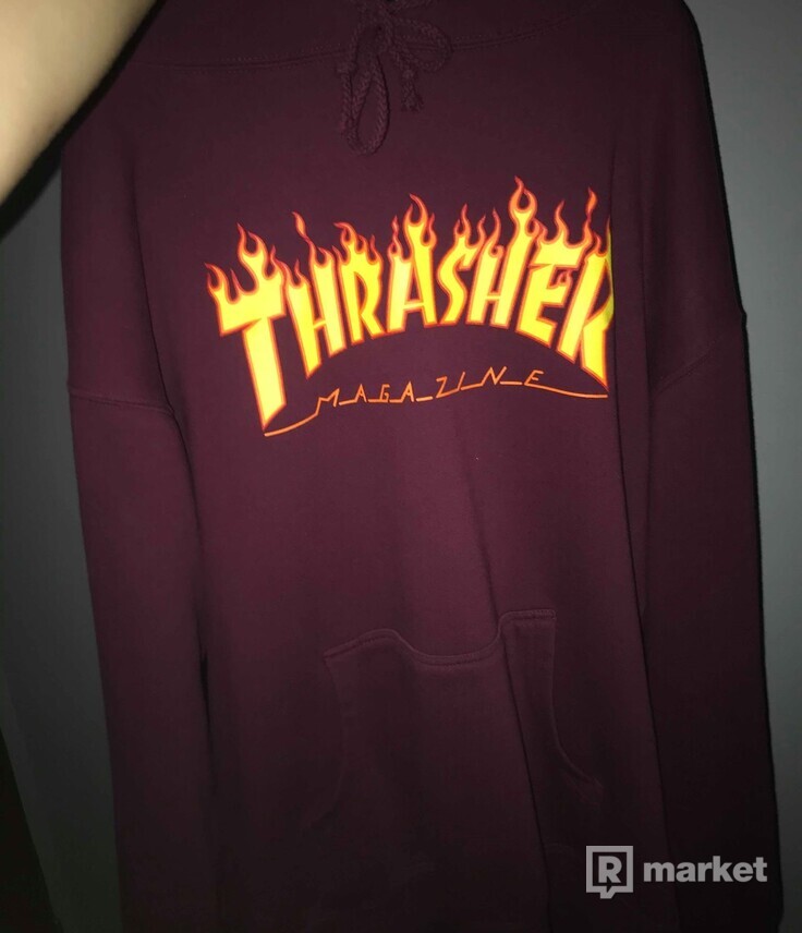 Thrasher red flame hoodie