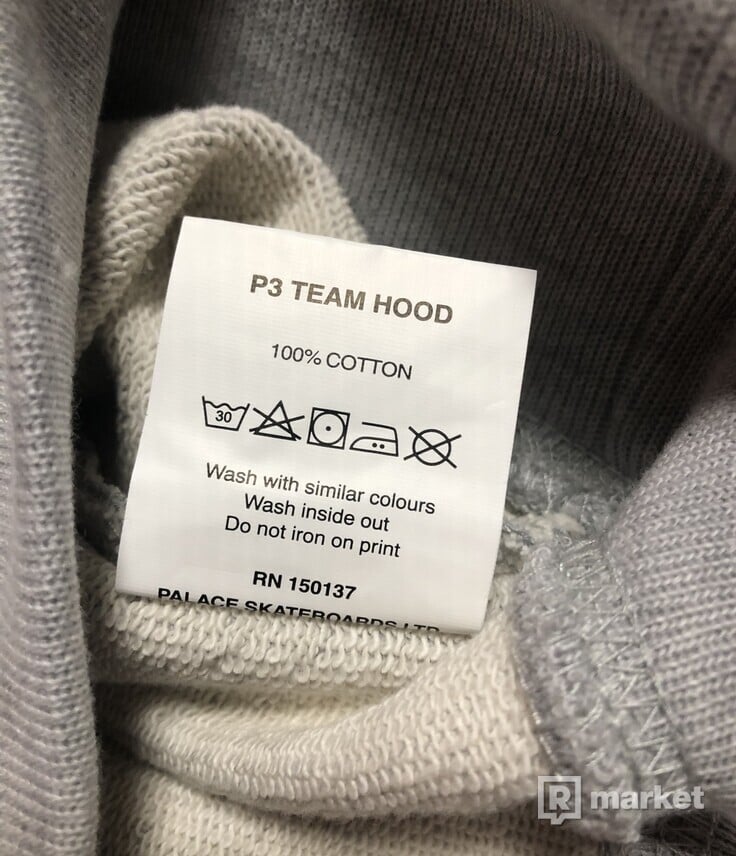 Palace P3 Team Hood Grey Marl