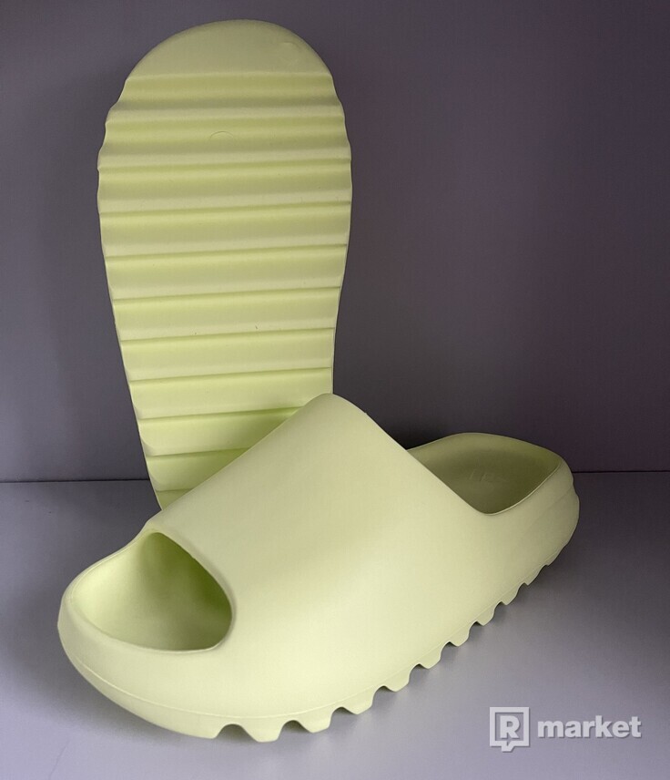 Adidas Yeezy Slides Green Glow 42