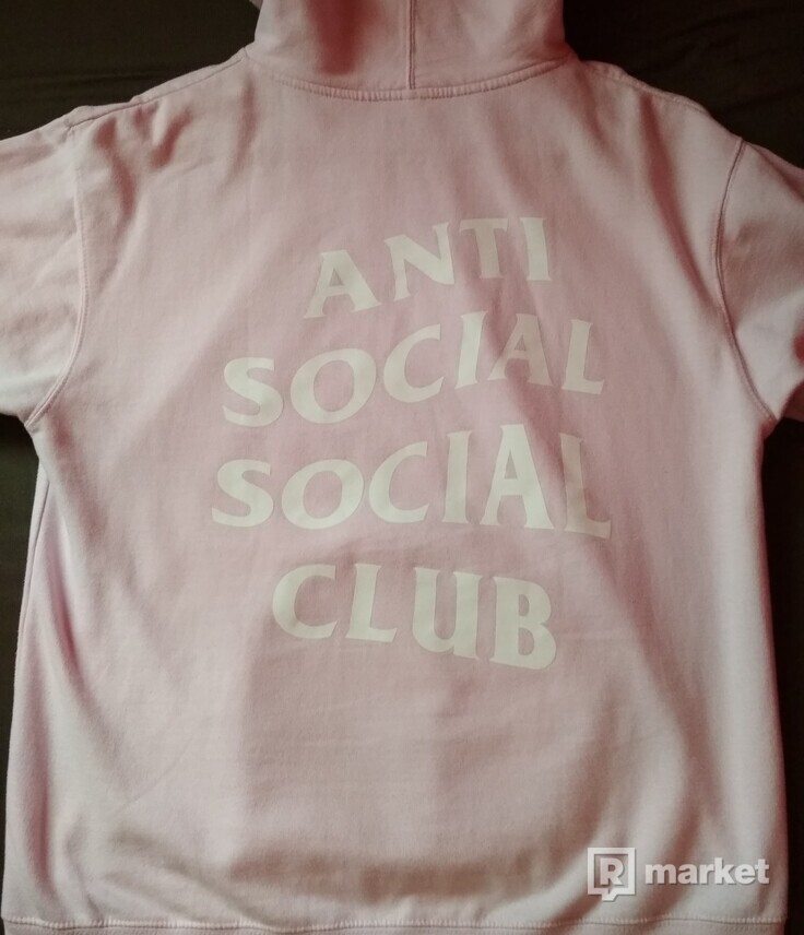 Antisocial social club pink hoodie