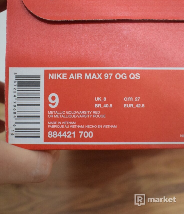 Nike Air Max 97 OG QS Metallic gold/varsity red
