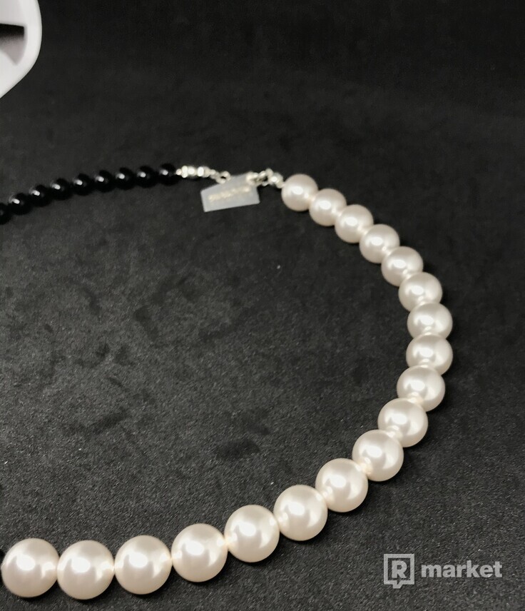 Swarovski half split pearl necklace