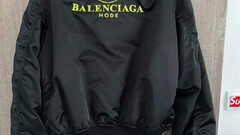Balenciaga Oversized Emboidered Satin Bomber Jacket