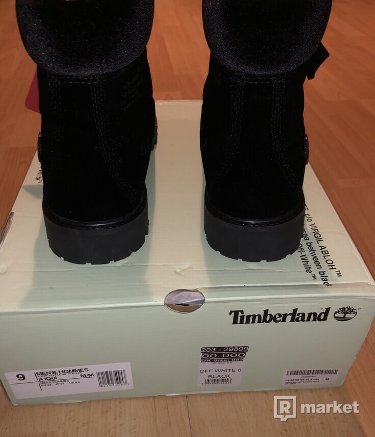 Timberland X Off-White Black Velvet 6” Boot