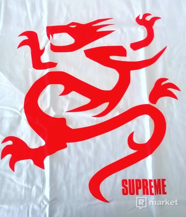 Supreme White Dragon Tee