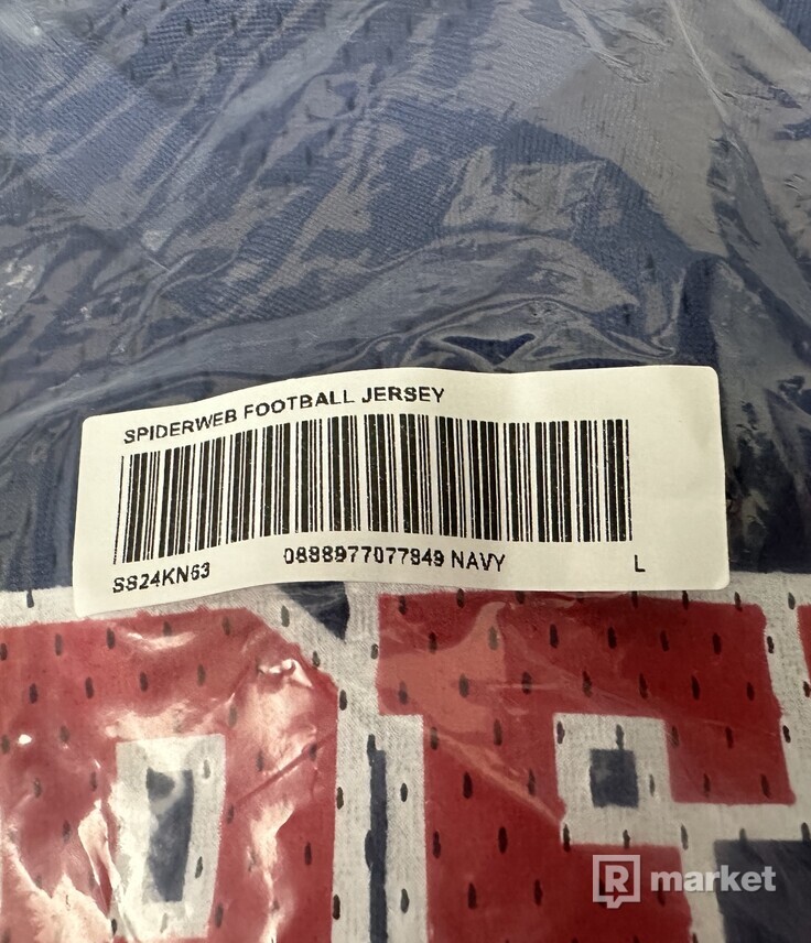 Supreme spiderweb football jersey navy L, M | REFRESHER Market Supreme spiderweb football jersey navy L, M | REFRESHER Market