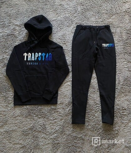 Trapstar Chenille Decoded Tracksuit - Black/Ice Blue