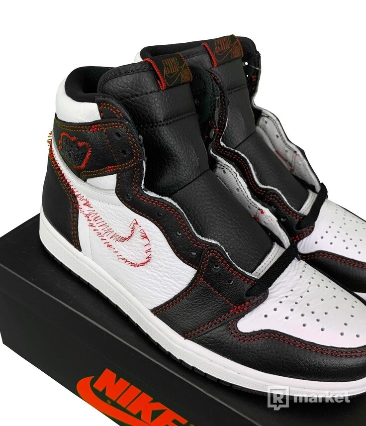 Air Jordan 1 Retro High Defiant White Black Gym Red