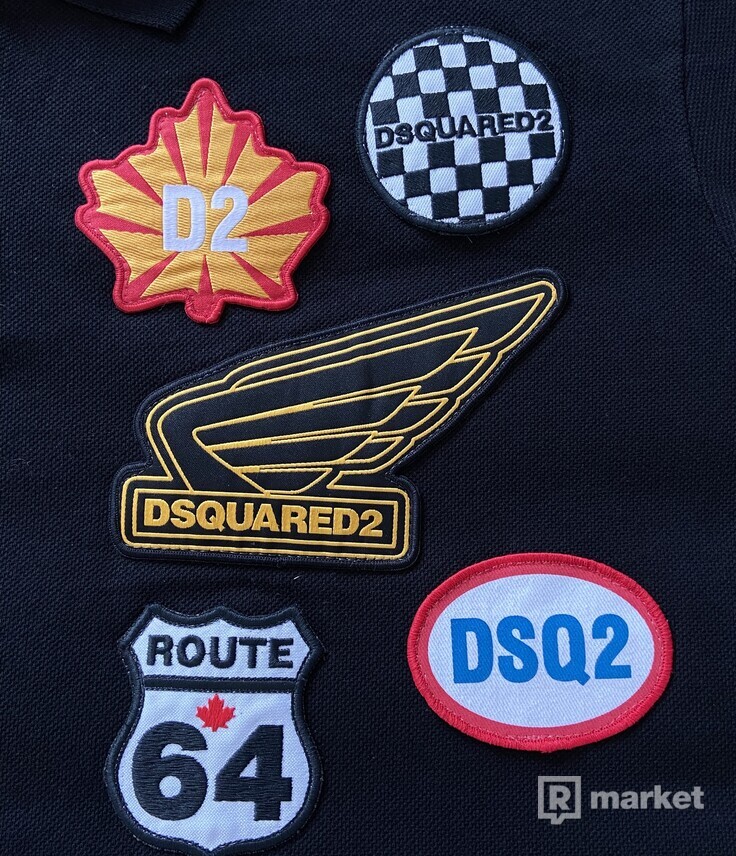 Dsquared2 polo tričko s logo nášivkami L- XL