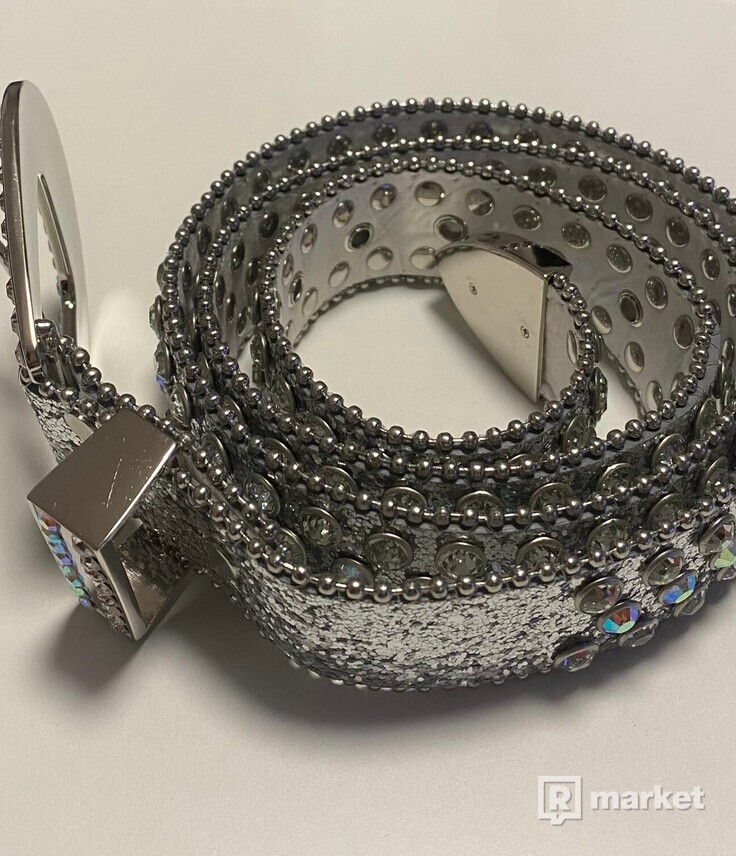 Y2K belt rhinestone silver
