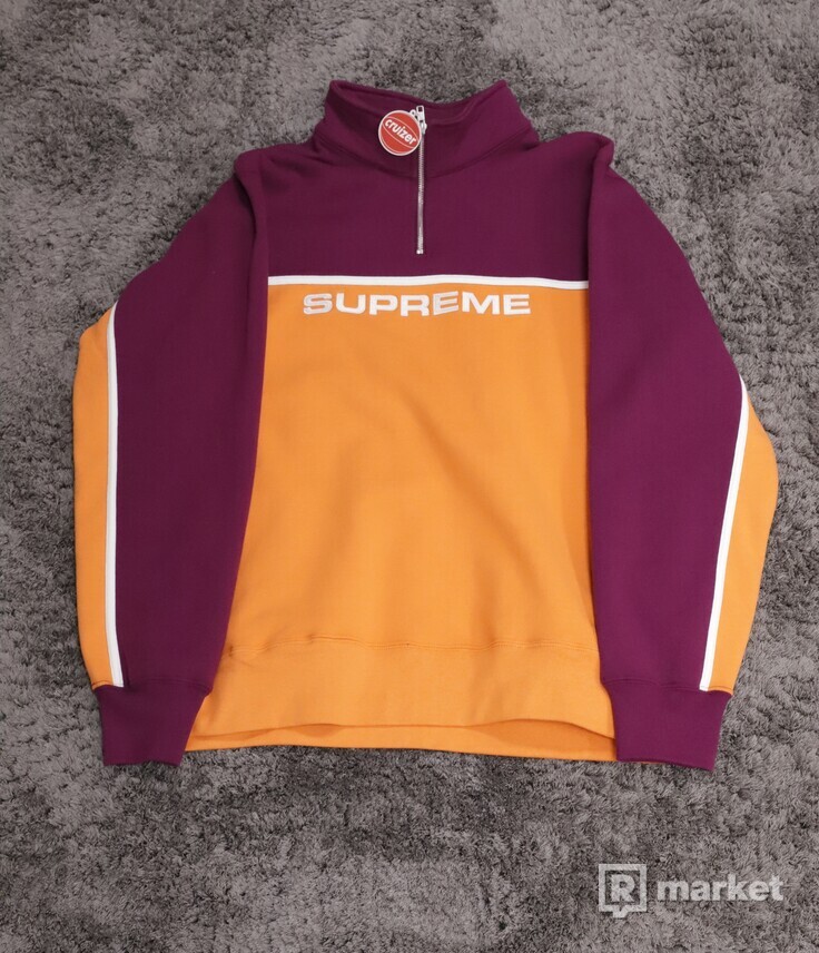 Supreme 2-Tone Half-Zip Sweatshirt Bright Orange