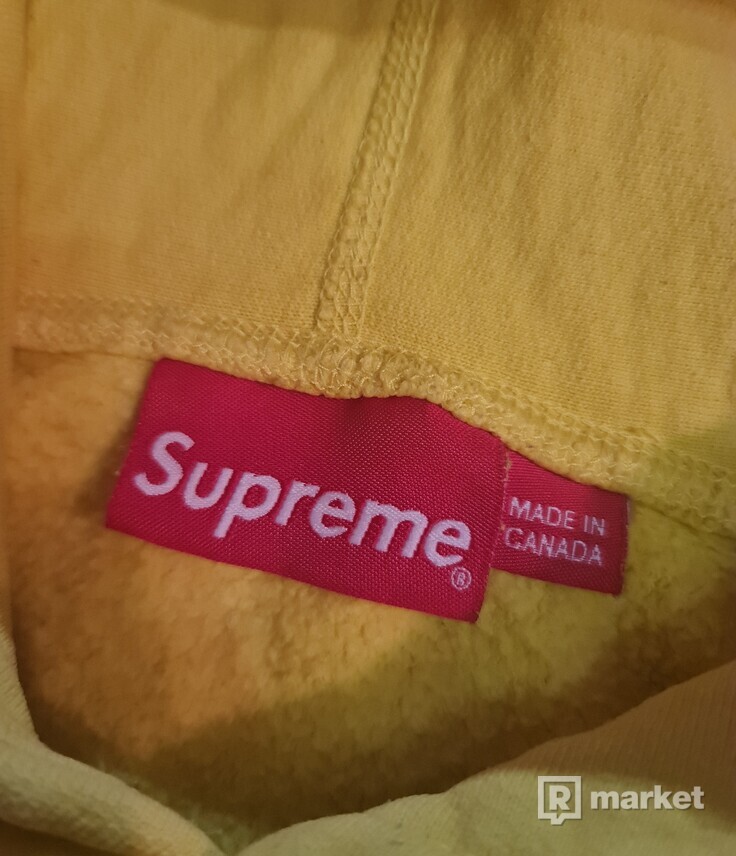 Supreme cross box logo hoodie yellow